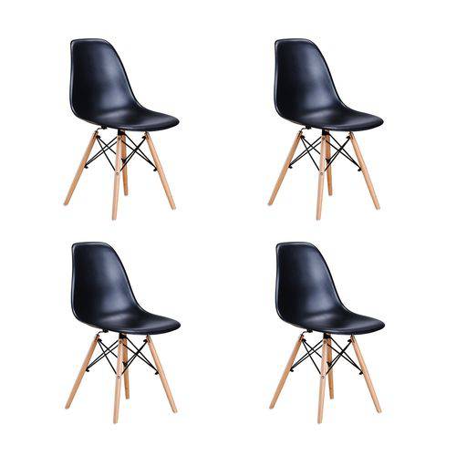 Conjunto 4 Cadeiras Eames Eiffel - Preto