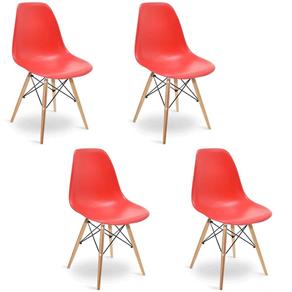 Conjunto 4 Cadeiras Eames Vermelha - Elegance - Vermelho
