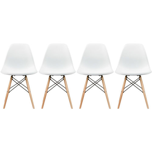 Conjunto 4 Cadeiras Eiffel Eames Dsw Branca