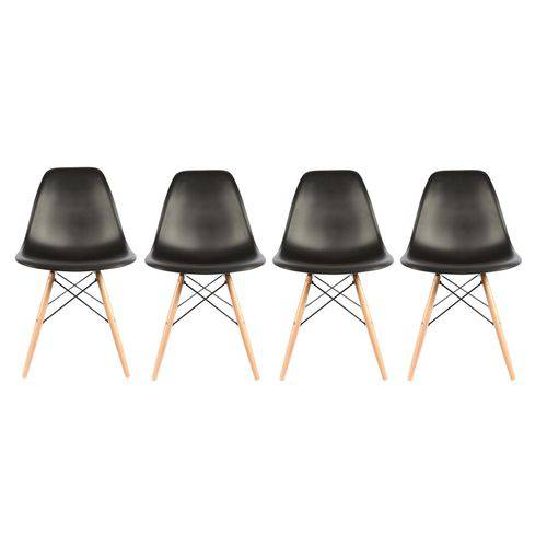 Conjunto 4 Cadeiras Eiffel Eames Dsw Preta