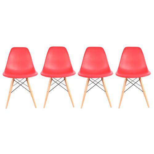 Conjunto 4 Cadeiras Eiffel Eames Dsw Vermelha