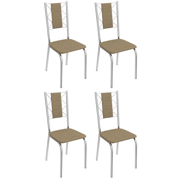 Conjunto 4 Cadeiras Estofadas Crome 4C076 Lisboa