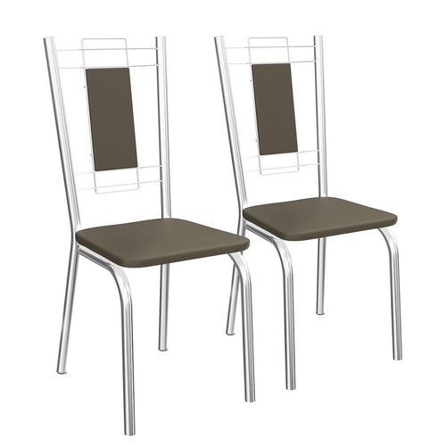 Conjunto 4 Cadeiras Florença Crome 4C005CR-21 Marrom - Kappesberg