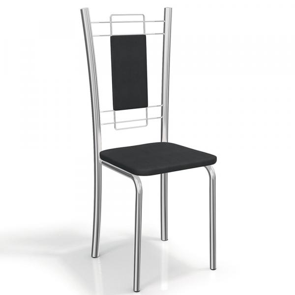 Conjunto 4 Cadeiras Florença Crome 4C005CR-110 Preto - Kappesberg - Kappesberg