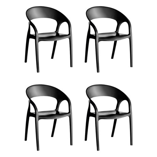 Conjunto 4 Cadeiras Glass Plus Preto Kappesberg