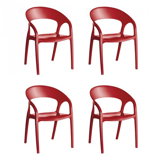 Conjunto 4 Cadeiras Glass Plus UZ Vermelho