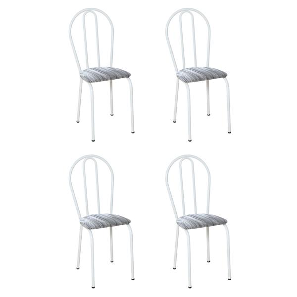 Conjunto 4 Cadeiras Hécate Branco e Linho - Artefamol