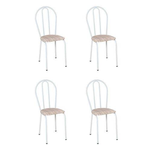 Conjunto 4 Cadeiras Hécate Branco e Rattan