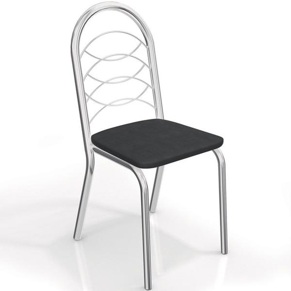Conjunto 4 Cadeiras Holanda Crome 4C009CR-110 Preto - Kappesberg - Kappesberg