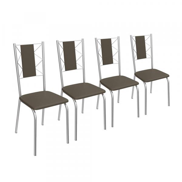 Conjunto 4 Cadeiras Lisboa Crome 4C076CR-21 Marrom - Kappesberg - Kappesberg