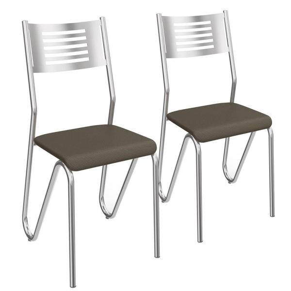 Conjunto 4 Cadeiras Nápoles Crome 4C045CR-21 Marrom - Kappesberg - Kappesberg