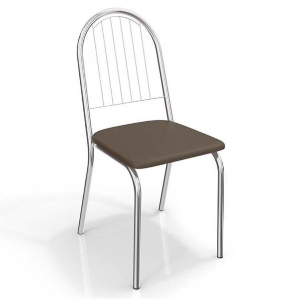 Conjunto 4 Cadeiras Noruega Crome 4C077CR-21 Marrom - Kappesberg - Kappesberg