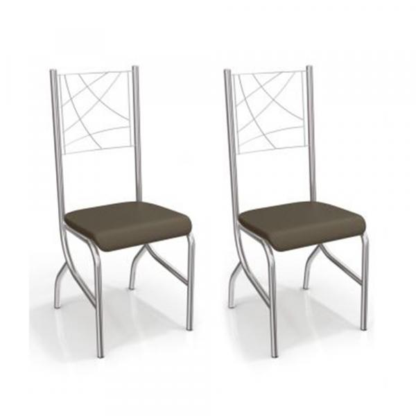 Conjunto 4 Cadeiras Polônia Crome 4C070CR-21 Marrom - Kappesberg - Kappesberg