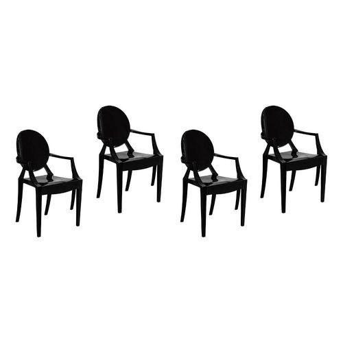 Conjunto 4 Cadeiras Preto Ghost 449