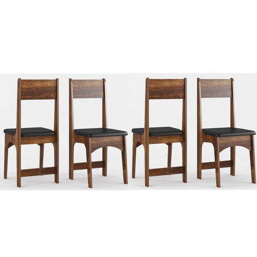 Conjunto 4 Cadeiras Sonetto Delta – Rústico/Preto