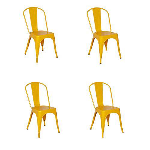 Conjunto 4 Cadeiras Tolix Iron - Design - Amarela