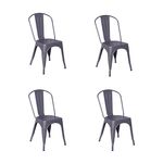 Conjunto 4 Cadeiras Tolix Iron - Design - Cinza