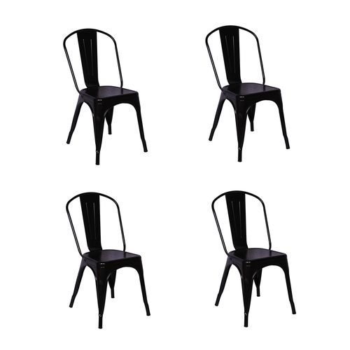 Conjunto 4 Cadeiras Tolix Iron - Design - Preta