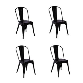 Conjunto 4 Cadeiras Tolix Iron - Design - PRETO