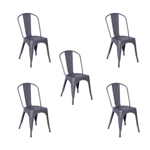 Tudo sobre 'Conjunto 5 Cadeiras Tolix Iron - Design - Cinza'