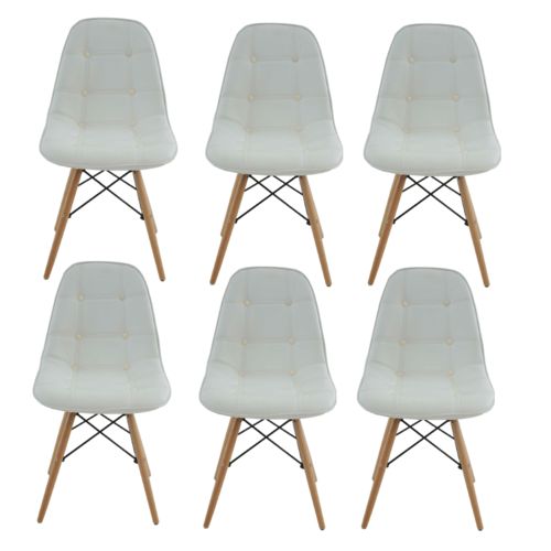 Conjunto 6 Cadeiras Eiffel Botonê Eames DSW