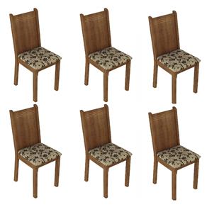 Conjunto 6 Cadeiras Lucy Madesa - Rustic/Bege Marrom
