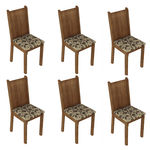 Conjunto 6 Cadeiras Lucy Madesa Rustic/Bege/Marrom