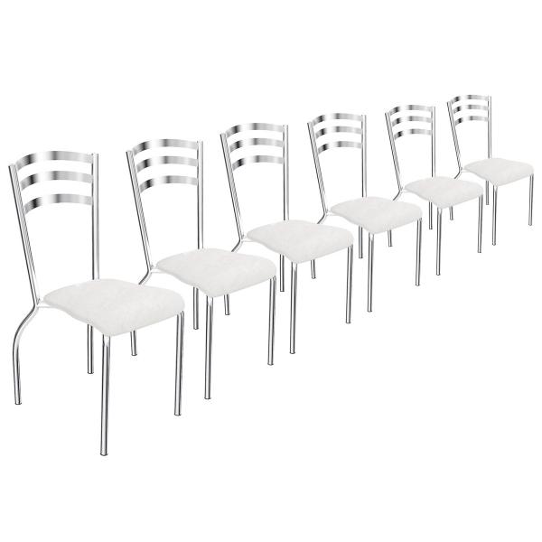 Conjunto 6 Cadeiras Portugal Cromada 6C007 Kappesberg