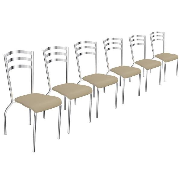 Conjunto 6 Cadeiras Portugal Cromada 6C007 Kappesberg