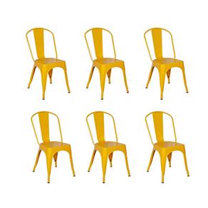 Conjunto 6 Cadeiras Tolix Iron - Design - AMARELO