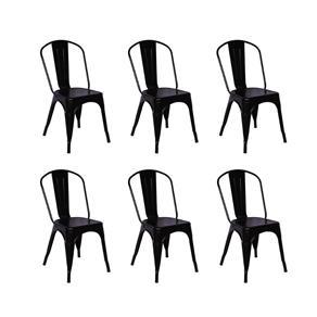 Conjunto 6 Cadeiras Tolix Iron - Design - PRETO