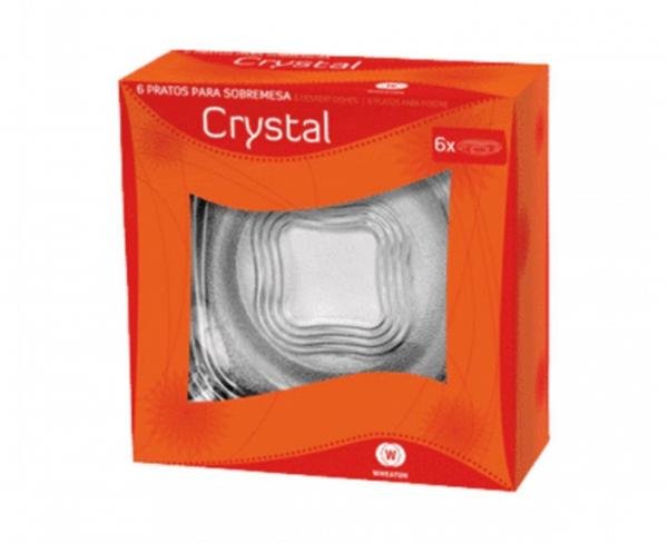 Conjunto 6 Pratos Fundo Vidro Crystal Wheaton