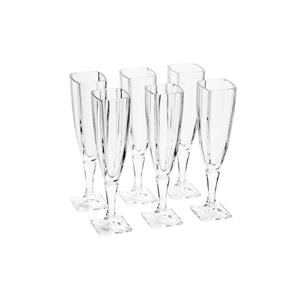 Conjunto 6 Taças para Champagne de Vidro Sodo-Cálcico com Titanio Arezzo 140Ml - F9-5909 - Transparente