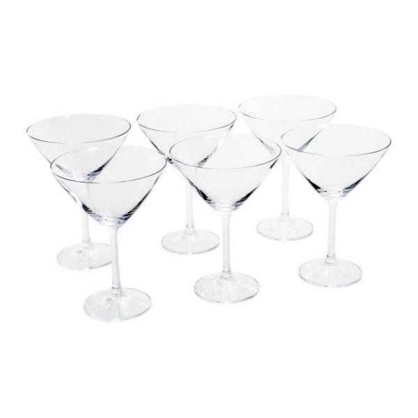 Conjunto 6 Taças para Martini de Vidro com Titânio Gastro 280ml Rojemac Transparente