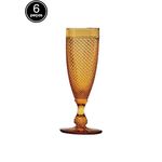 Conjunto 6pçs Taças para Rojemac Champagne Bico de Jaca Âmbar 185Ml Bon Gourmet