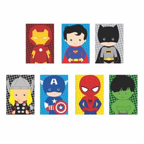 Quadros Decorativos Super Heróis Marvel Dc Infantil 7uni