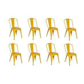 Conjunto 8 Cadeiras Tolix Iron - Design - AMARELO