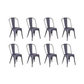 Conjunto 8 Cadeiras Tolix Iron - Design - CINZA