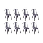 Conjunto 8 Cadeiras Tolix Iron - Design - Cinza