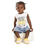 Conjunto Bermuda e Camiseta Bebê Sarja