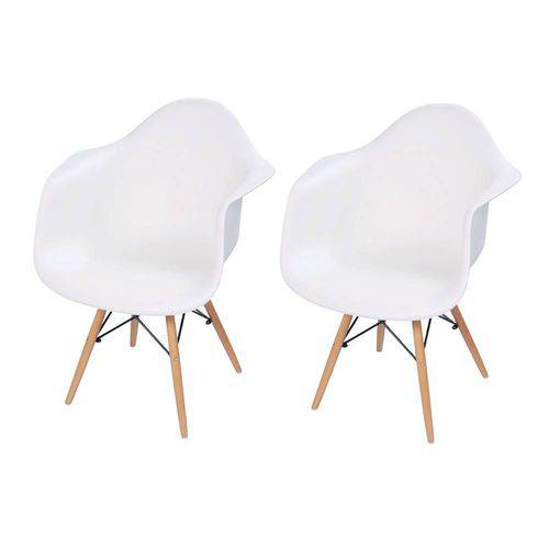 Conjunto 2 Cadeira Charles Eames Wood - Daw - com Braços - Design