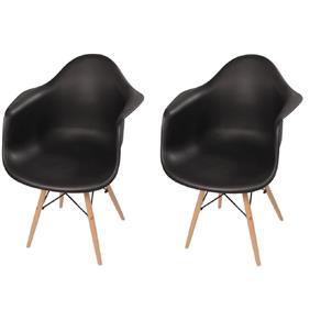 Conjunto 2 Cadeira Charles Eames Wood Daw com Braços - Roxo Açai
