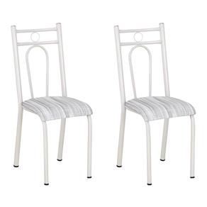 Conjunto 2 Cadeiras 023 Branco e Linho