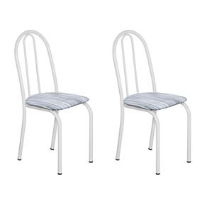 Conjunto 2 Cadeiras 005 Branco e Linho
