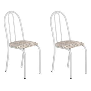 Conjunto 2 Cadeiras 005 Branco e Rattan