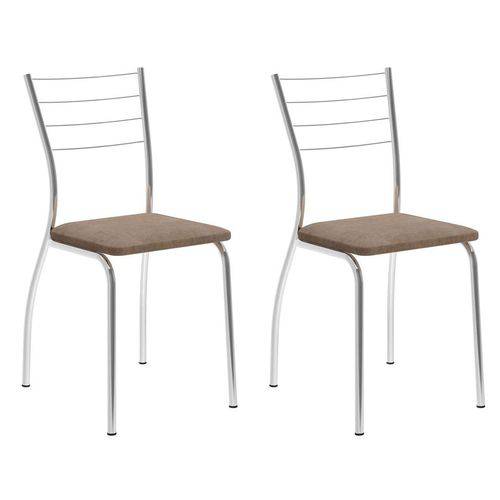 Tamanhos, Medidas e Dimensões do produto Conjunto 2 Cadeiras 1700 Camurça Conhaque