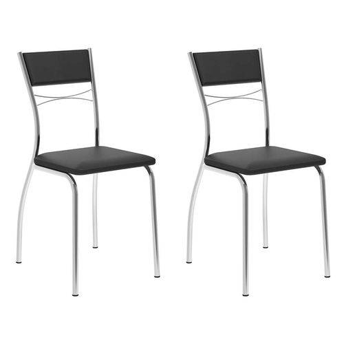 Tamanhos, Medidas e Dimensões do produto Conjunto 2 Cadeiras 1701 Preta