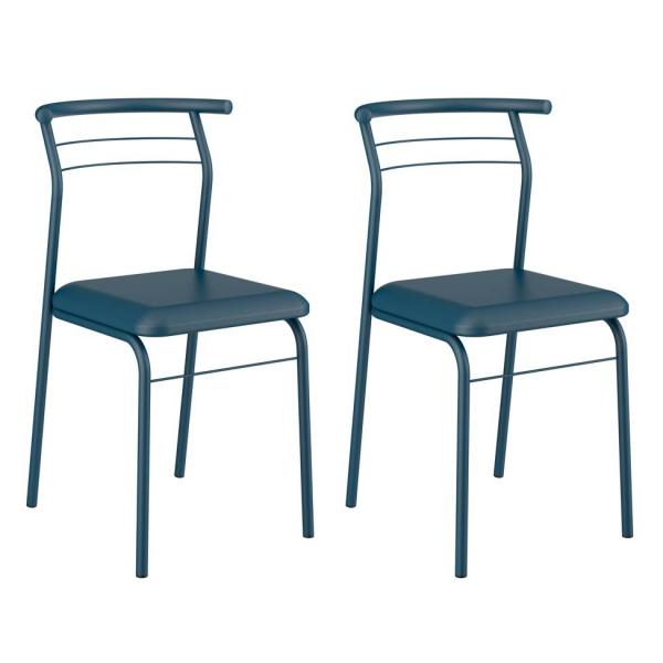 Conjunto 2 Cadeiras 1708 Azul Noturno - Carraro Móveis