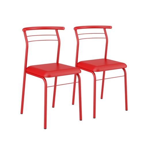 Conjunto 2 Cadeiras 1708 Carraro Napa Vermelho Real