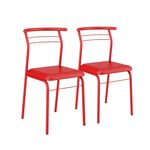 Conjunto 2 Cadeiras 1708 Carraro Napa Vermelho Real